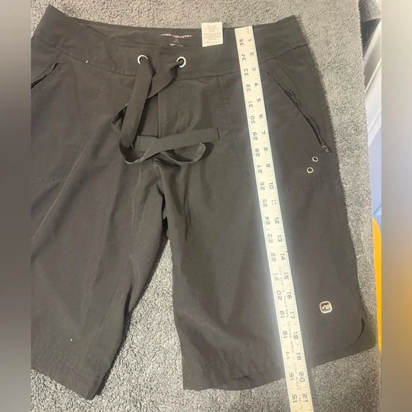 Free Country Black Drawstring Athletic Shorts- Size M (8/10) - Picture 5 of 6
